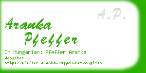 aranka pfeffer business card